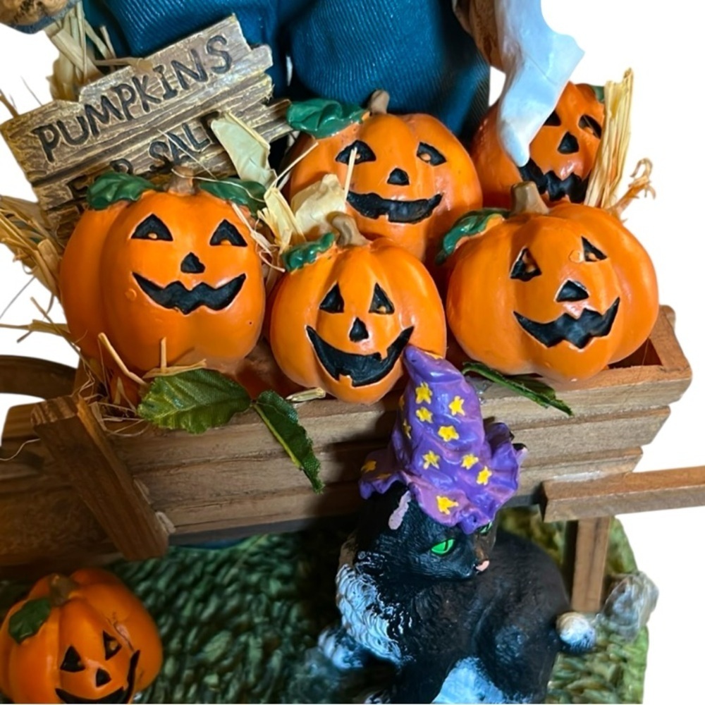 Vintage Halloween Scarecrow Fabric and Paper Mache 11” Figurine Autumn Harvest - Picture 10 of 13